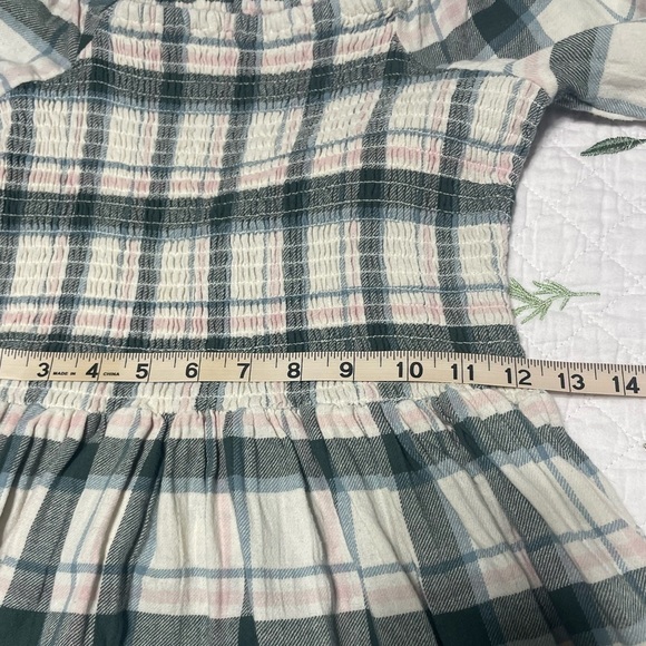 EUC Madewell Lucie Elbow Sleeve Smocked Mini Dress Lebaum Plaid Cotton Small - Picture 10 of 15